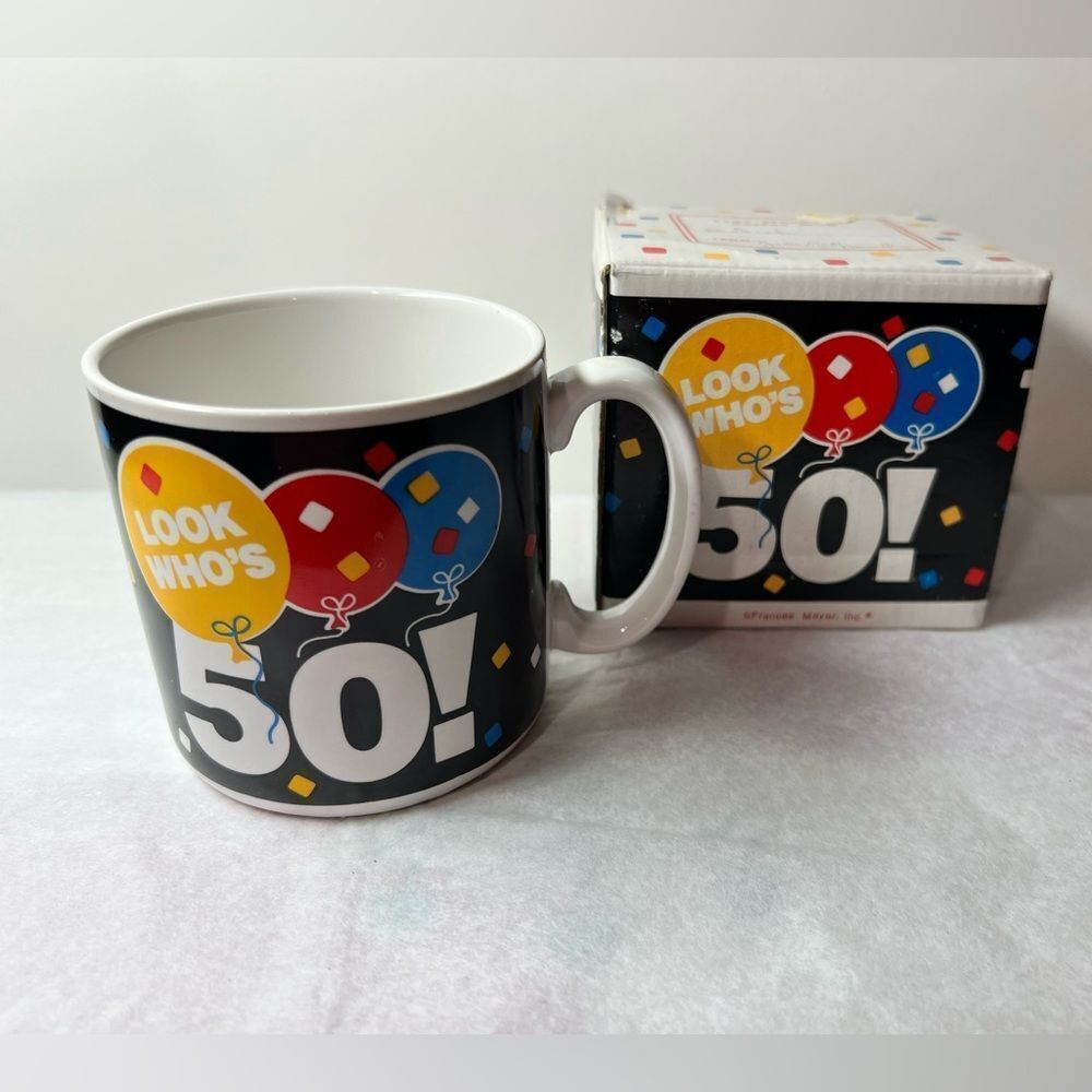Vintage 1989 Frances Meyer “50” Birthday Mug in Box